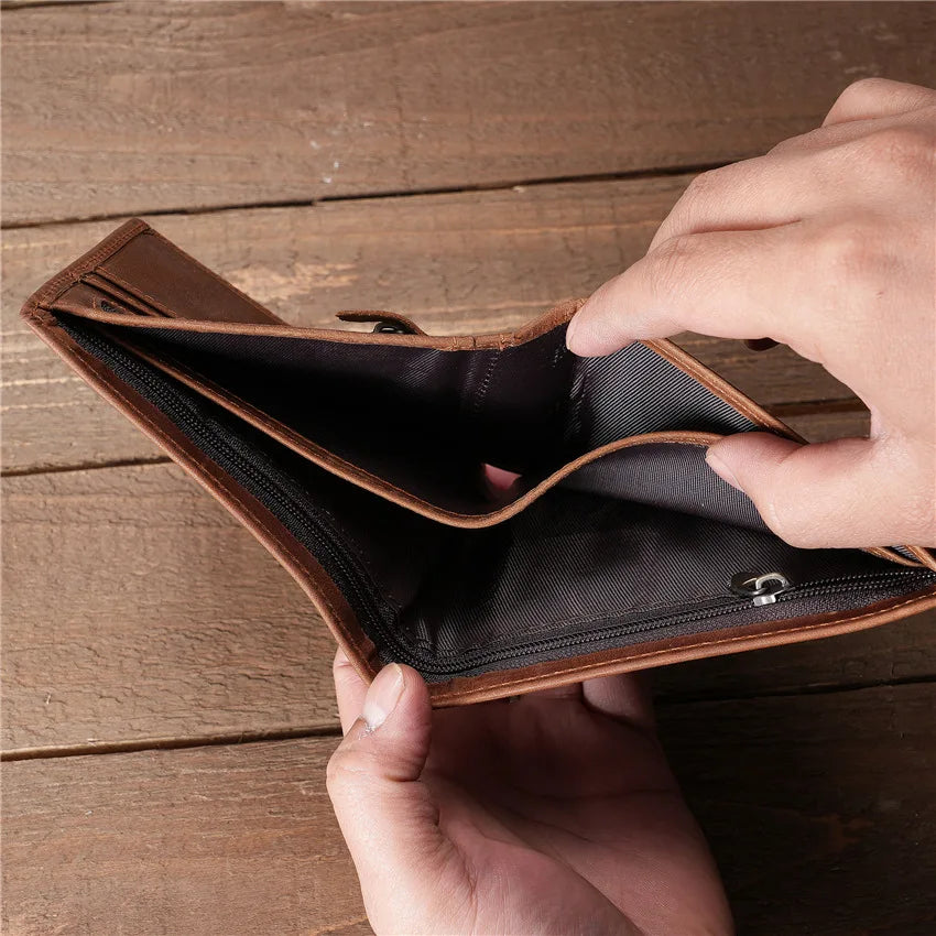 Cherry Minimalist Genuine Leather Pocket Wallet
