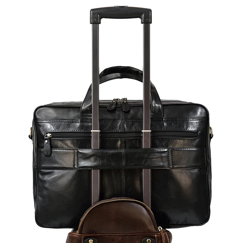 Genuine Leather Executive Briefcase Black Bull Arthur