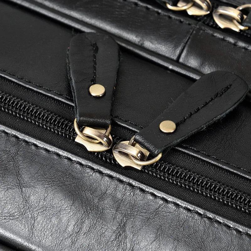 Genuine Leather Executive Briefcase Black Bull Arthur
