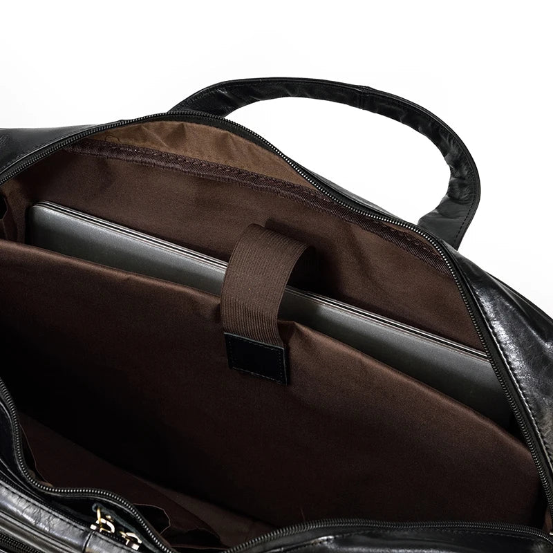 Genuine Leather Executive Briefcase Black Bull Arthur