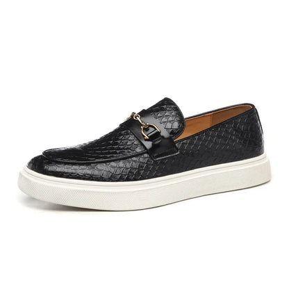 Men’s Rivers Leather Loafers – Classic Buckle Moccasins