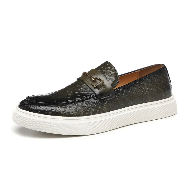 Men’s Rivers Leather Loafers – Classic Buckle Moccasins