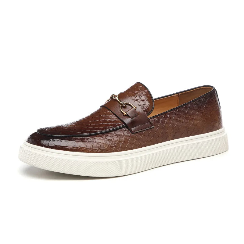 Men’s Rivers Leather Loafers – Classic Buckle Moccasins