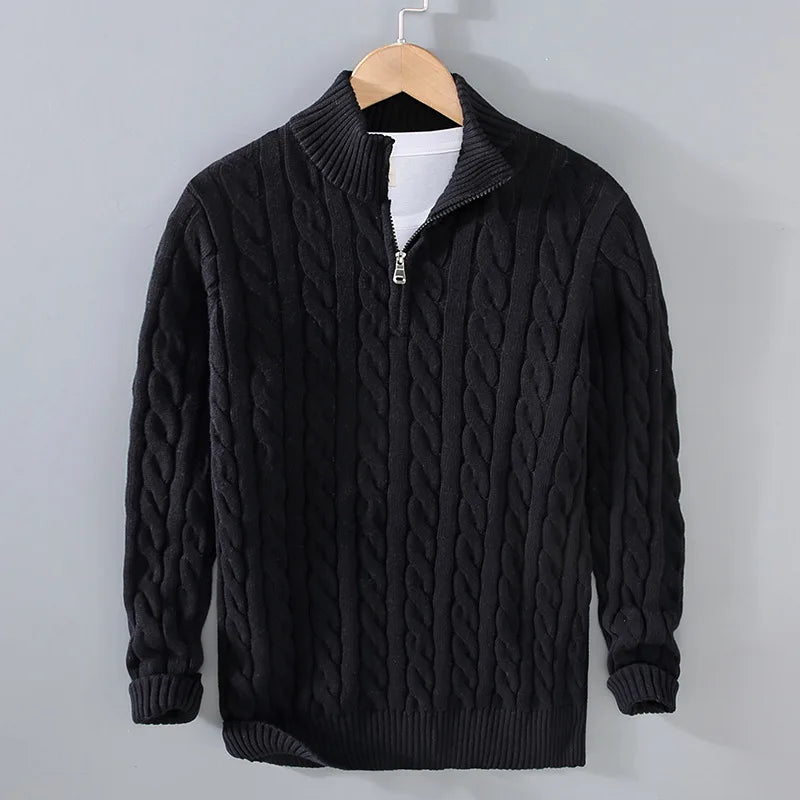 Mens Textured Cable Knit Jumper Tonkins