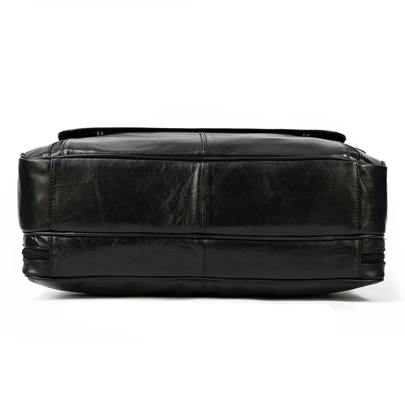 Genuine Leather Executive Briefcase Black Bull Arthur