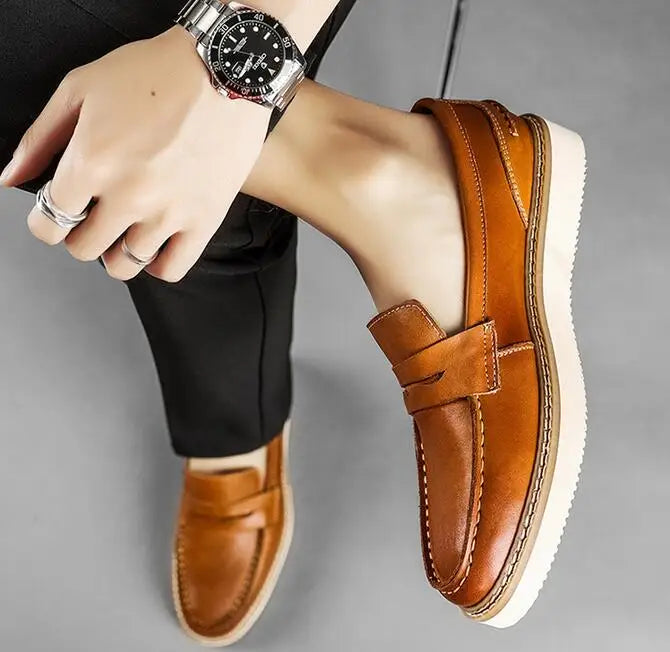 Lemann Men’s Genuine Leather Loafers – Classic Comfort