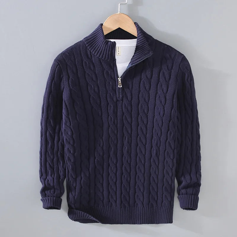 Mens Textured Cable Knit Jumper Tonkins
