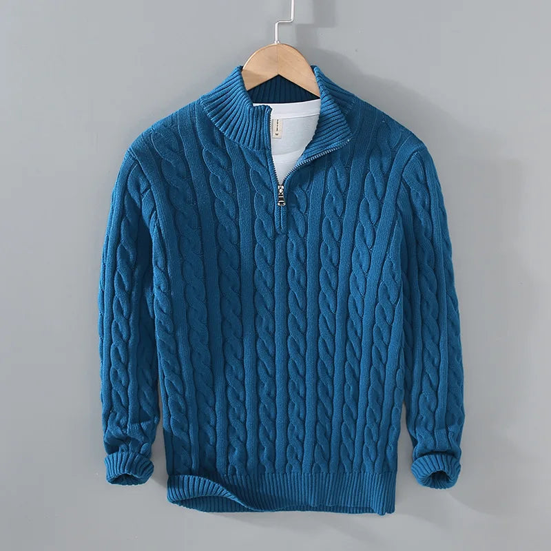 Mens Textured Cable Knit Jumper Tonkins