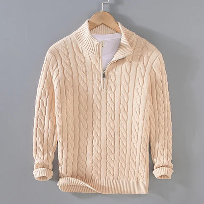 Men’s Cable Knit Textured Sweater – Nigel | Premium Cotton