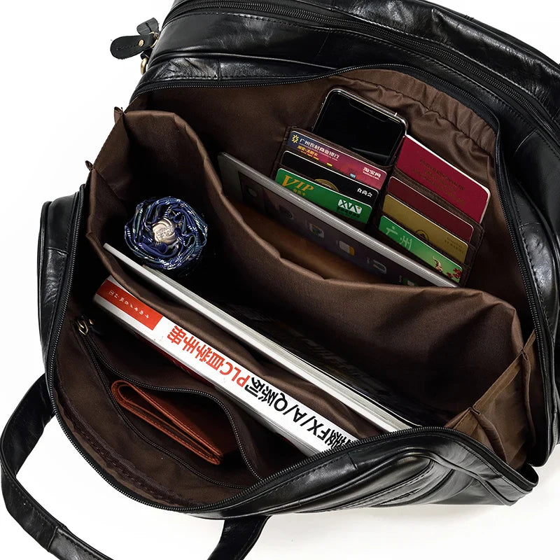 Genuine Leather Executive Briefcase Black Bull Arthur