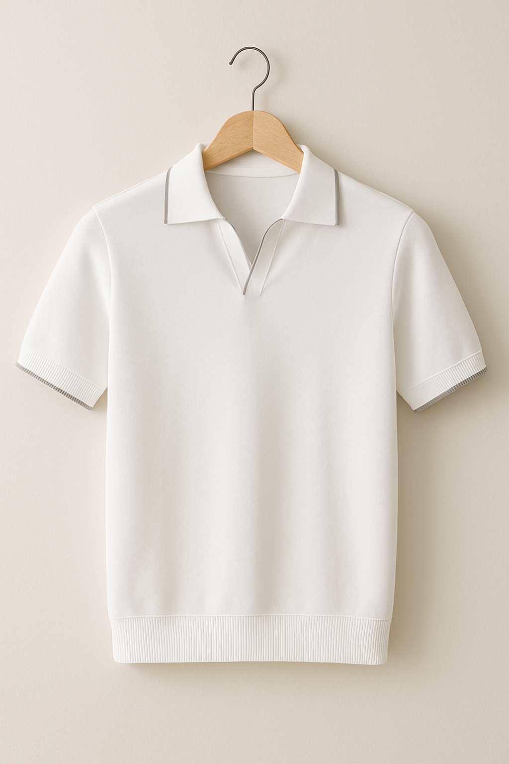 Justin | Men Slim Fit Knit Polo Shirt with Contrast Trim