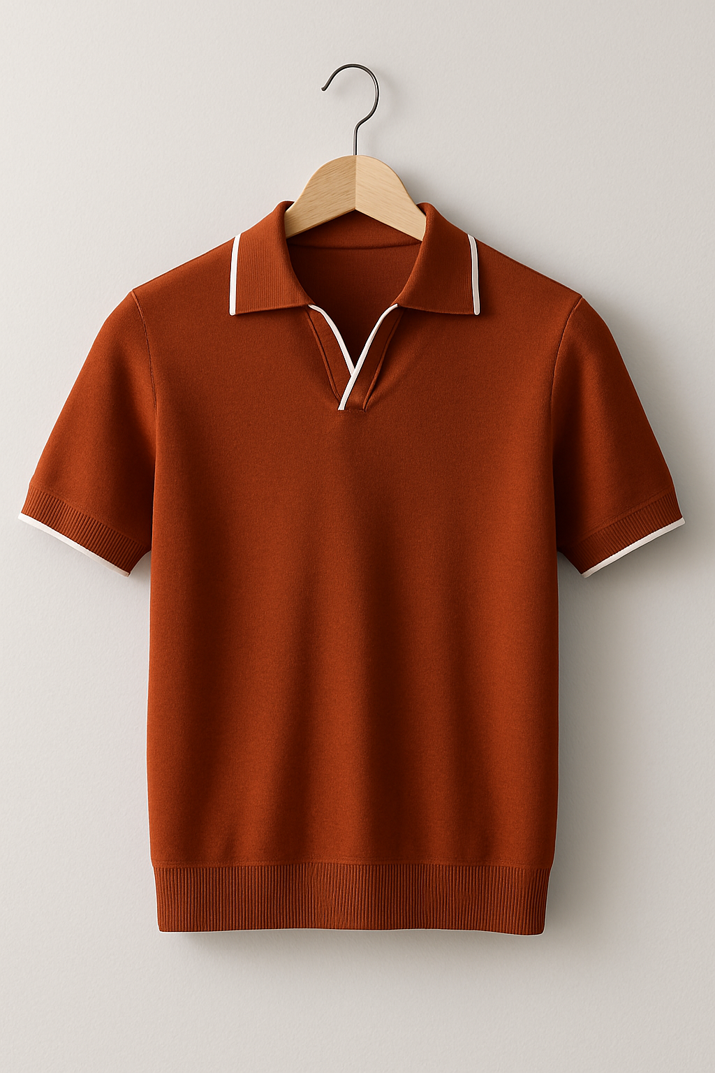 Justin | Men Slim Fit Knit Polo Shirt with Contrast Trim