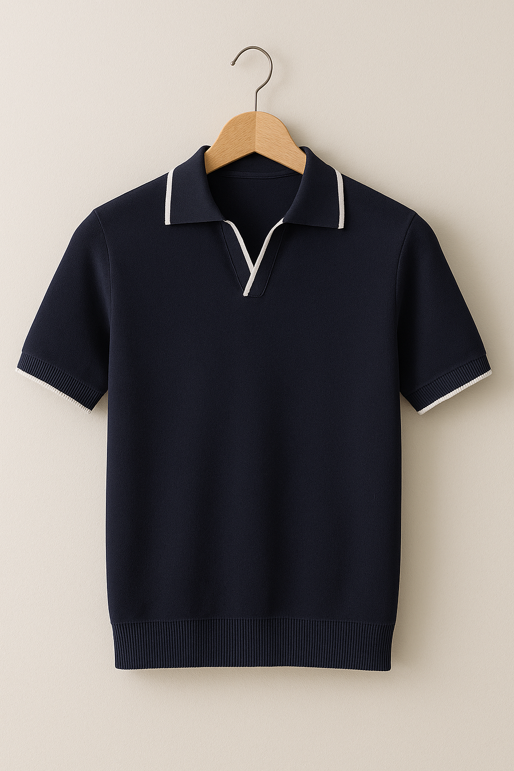 Justin | Men Slim Fit Knit Polo Shirt with Contrast Trim