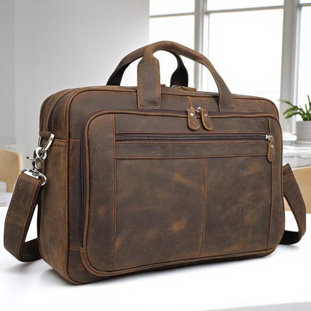 Executive Leather Briefcase Premium Genebra