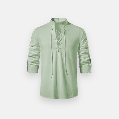 Men’s Woven Linen Shirt – Lightweight Textured Button-Up
