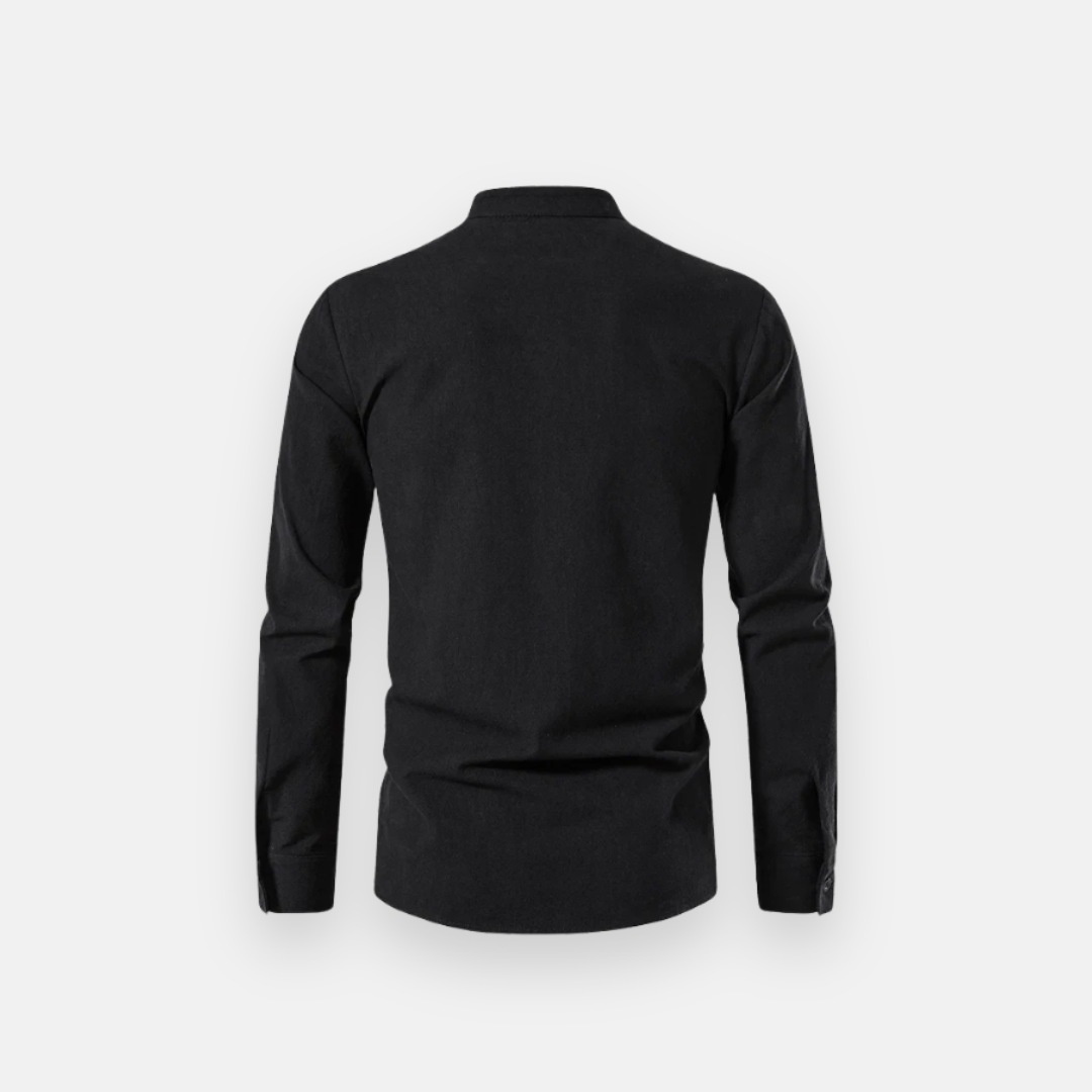 Men’s Woven Linen Shirt – Lightweight Textured Button-Up