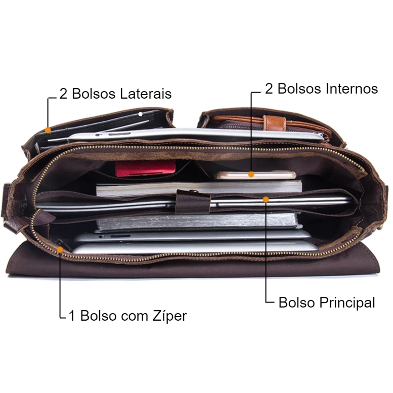 Premium Executive Leather Briefcase Montana