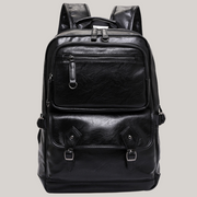 Brady Black Leather Backpack – Urban Elegance