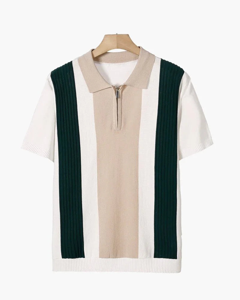 Men’s Knit Polo Shirt with Zip Collar – Trevor