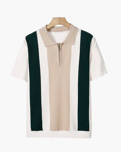 Men’s Knit Polo Shirt with Zip Collar – Trevor