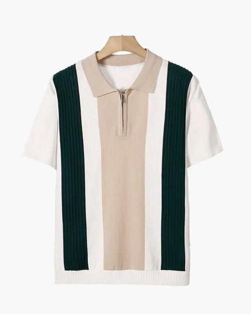 Men’s Knit Polo Shirt with Zip Collar – Trevor