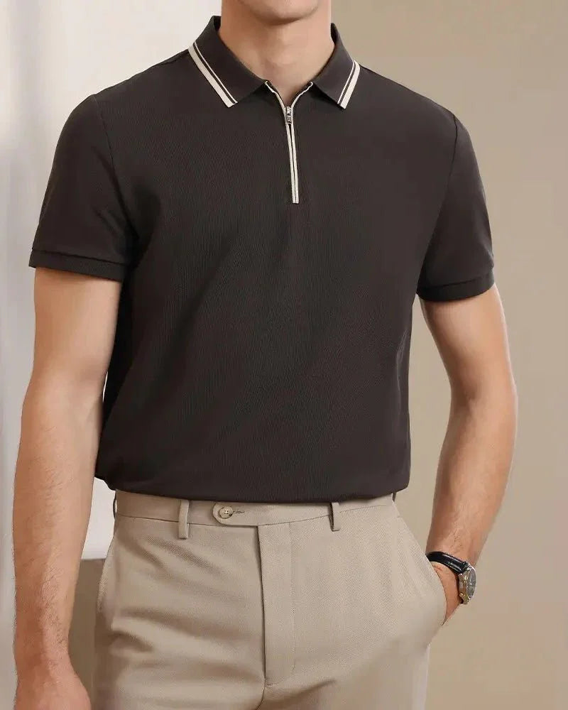 Men’s Knit Zip Polo Shirt – Ridgeway