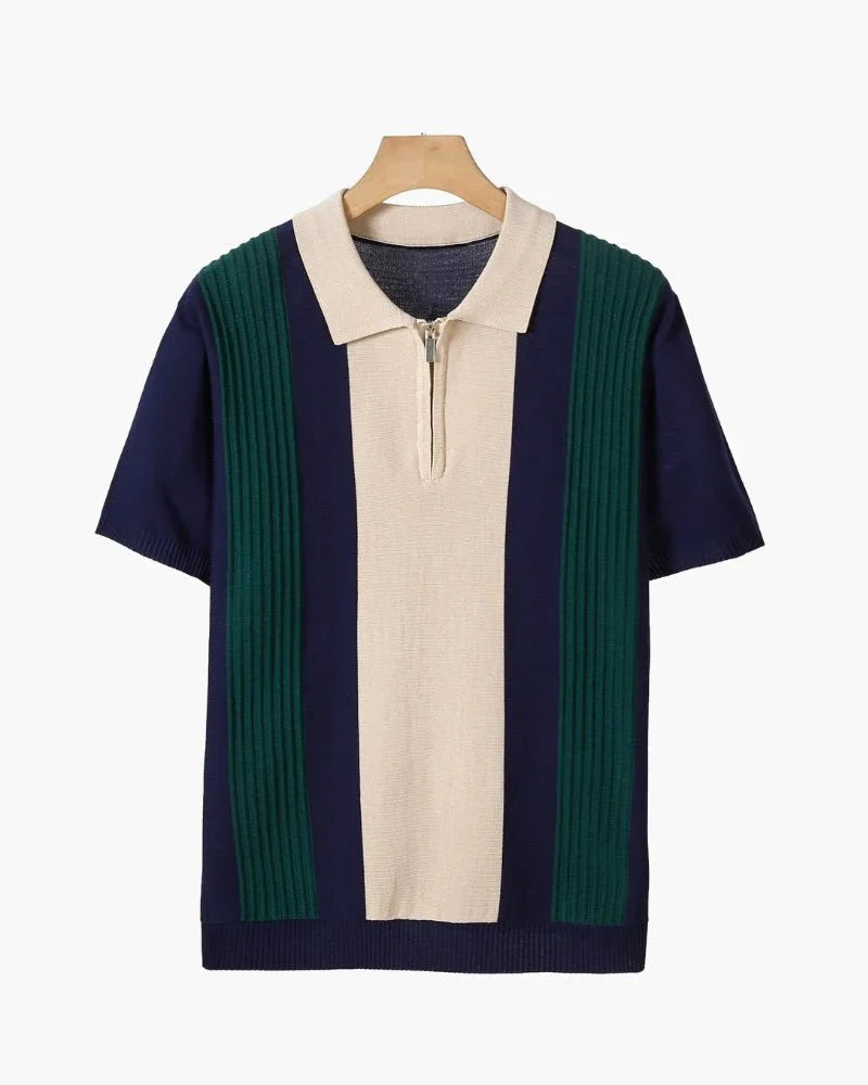 Men’s Knit Polo Shirt with Zip Collar – Trevor