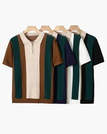 Men’s Knit Polo Shirt with Zip Collar – Trevor