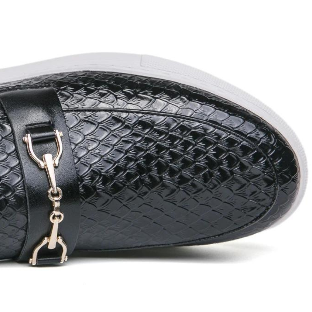 Men’s Rivers Leather Loafers – Classic Buckle Moccasins