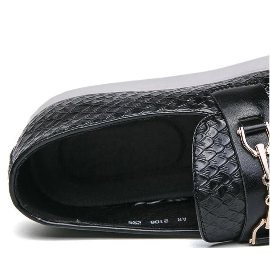 Men’s Rivers Leather Loafers – Classic Buckle Moccasins