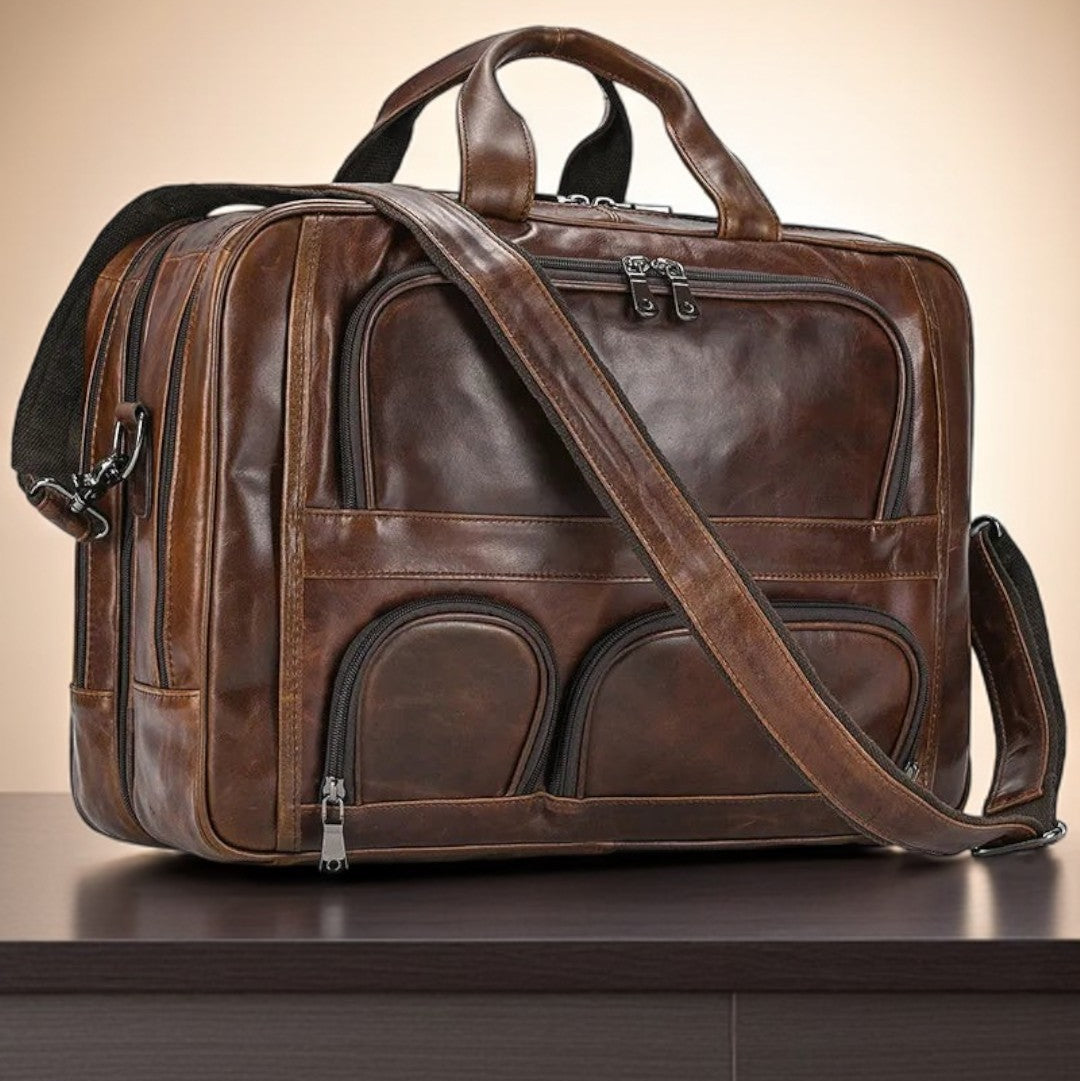 Madrid Luxury Men’s Leather Briefcase